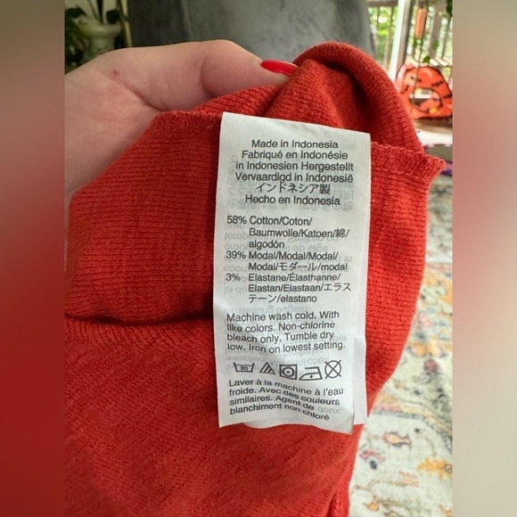 Madewell Womens Size Medium Cotton Blend Tank Top Shirt Red/Orange - Picture 3 of 4